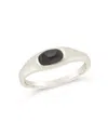 Sterling Forever Onyx Signet Ring In Silver