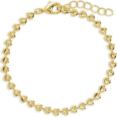 Sterling Forever Blake Heart Chain Bracelet In Gold