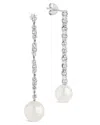 Sterling Forever Blake Pearl Drop Stud Earrings In Silver