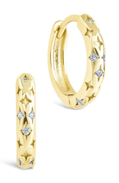 Sterling Forever Blakelyn Cubic Zirconia Hoop Earrings In Gold