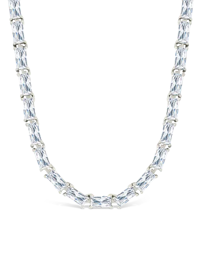 Sterling Forever Blanche Adjustable Cz Tennis Necklace In Metallic