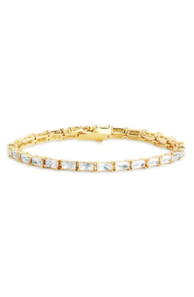 Sterling Forever Blanche Cubic Zirconia Tennis Bracelet In Gold