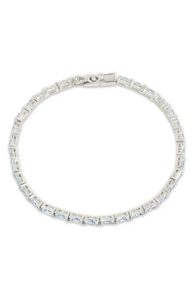 Sterling Forever Blanche Cubic Zirconia Tennis Bracelet In Metallic