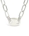 Sterling Forever Bliss Cubic Zirconia Anchor Chain Necklace In Silver