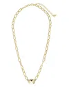 Sterling Forever Bliss Pave Link Pendant Necklace, 16-18 In Gold