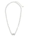 Sterling Forever Bliss Pave Link Pendant Necklace, 16-18 In Metallic