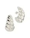 Sterling Forever Bobine Statement Earrings In Rhodium Plated In Silver