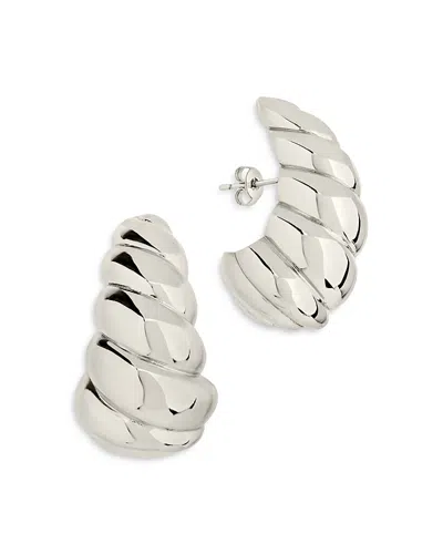 Sterling Forever Bobine Statement Earrings In Rhodium Plated In Silver