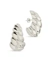 Sterling Forever Bobine Statement Earrings In Rhodium Plated In Silver
