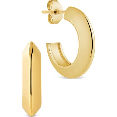 Sterling Forever Bold C Hoop Earrings In Gold