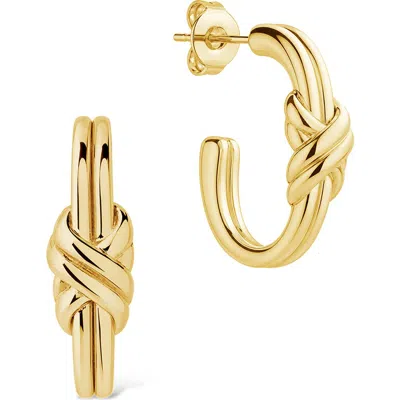 Sterling Forever Bold Crossover Hoop Earrings In Gold