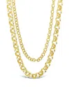 Sterling Forever 14k Gold Plated Bold Layered Rolo Chain Necklace In Gold