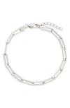 Sterling Forever Sterling Silver Bold Paperclip Chain Bracelet In Metallic