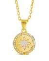 Sterling Forever Brae Moonstone Burst & Cz Pendant Necklace In Gold