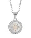 Sterling Forever Brae Moonstone Burst & Cz Pendant Necklace In Silver