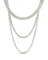 Sterling Forever Brenna Layered Chain Necklace In Silver
