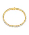 Sterling Forever Brette Cubic Zirconia Tennis Bracelet In Gold