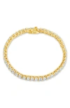 Sterling Forever Aderyn Cubic Zirconia Tennis Bracelet In Gold