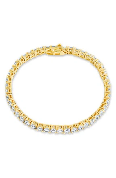 Sterling Forever Aderyn Cubic Zirconia Tennis Bracelet In Gold