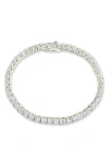 Sterling Forever Tatum Cubic Zirconia Tennis Bracelet In Silver