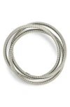 Sterling Forever Briar Set Of 3 Stackable Bracelets In Silver