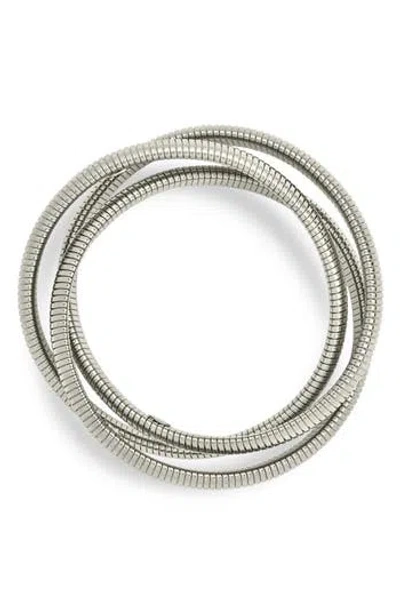 Sterling Forever Briar Set Of 3 Stackable Bracelets In Gray