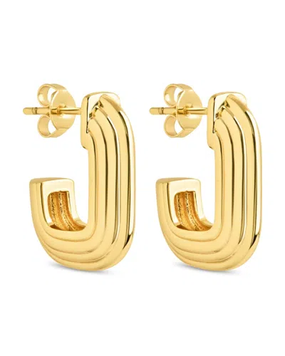 Sterling Forever Briella Ribbed Earrings In Brown