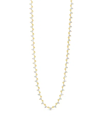 STERLING FOREVER BRIGID STAGGERED CUBIC ZIRCONIA TENNIS NECKLACE