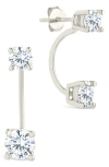 Sterling Forever Brillant Cubic Zirconia Front/back Drop Earrings In Metallic