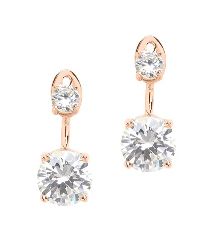Sterling Forever Brilliant Cz Stud Jacket Earrings-silver In Multi