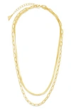 Sterling Forever Brinley Layered Chain Necklace In Gold
