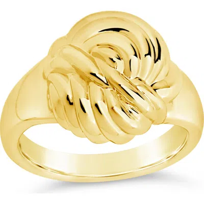 Sterling Forever Brioche Twist Ring In Gold