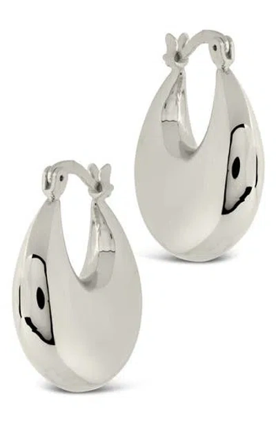 Sterling Forever Brooklyn Chunky Tube Hoop Earrings In Silver