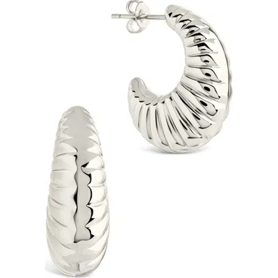 Sterling Forever Bryce Croissant Drop Earrings In Silver