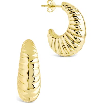 Sterling Forever Bryce Croissant Drop Earrings In Gold