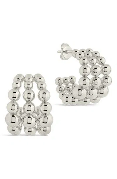 Sterling Forever Bubble Sphere Trio Hoop Earrings In Silver