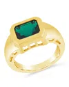 Sterling Forever Calder Cubic Zirconia Signet Statement Ring