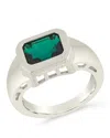 Sterling Forever Calder Cz Statement Signet Ring In Silver