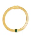 Sterling Forever Calder Station Cubic Zirconia Herringbone Chain Bracelet In Gold