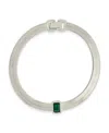 Sterling Forever Calder Station Cubic Zirconia Herringbone Chain Bracelet In Silver