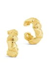 Sterling Forever Sterling Silver Cali Shell Ear Cuff Set Of 2 In Gold