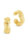 Sterling Forever Sterling Silver Cali Shell Ear Cuff Set Of 2 In Gold