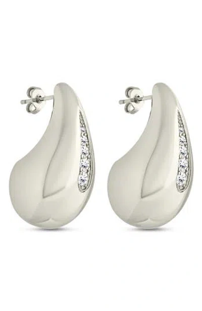 Sterling Forever Callie Cubic Zirconia Teardrop Earrings In Silver
