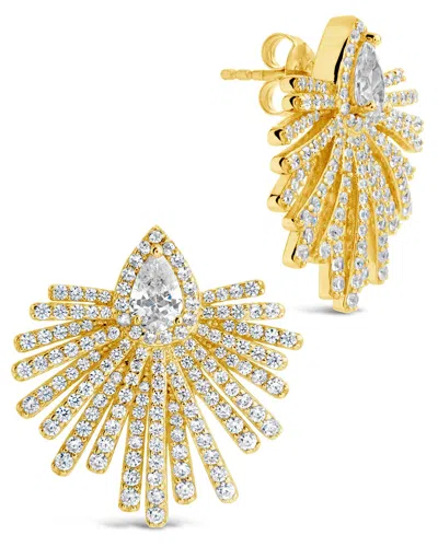 Sterling Forever Cameron Cz Stud Earrings In Gold