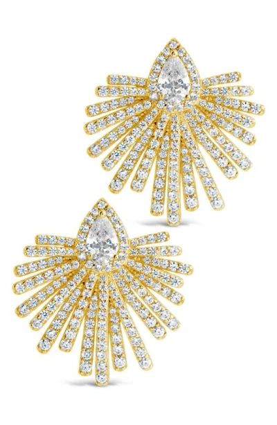 Sterling Forever Cameron Cz Stud Earrings In Gold