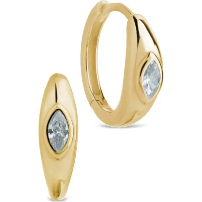 Sterling Forever Camila Marquis Cubic Zirconia Huggie Hoop Earrings In Gold