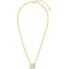 Sterling Forever Camille Bezel Cubic Zirconia Statement Necklace In Gold