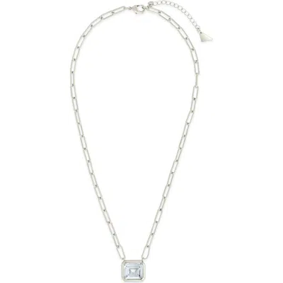STERLING FOREVER STERLING FOREVER CAMILLE BEZEL CUBIC ZIRCONIA PENDANT NECKLACE