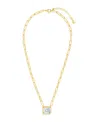 Sterling Forever Camille Bezel Cubic Zirconia Statement Necklace In Gold