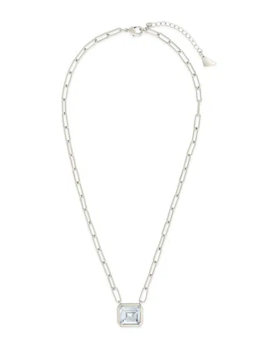 Sterling Forever Camille Bezel Cz Statement Necklace In Silver